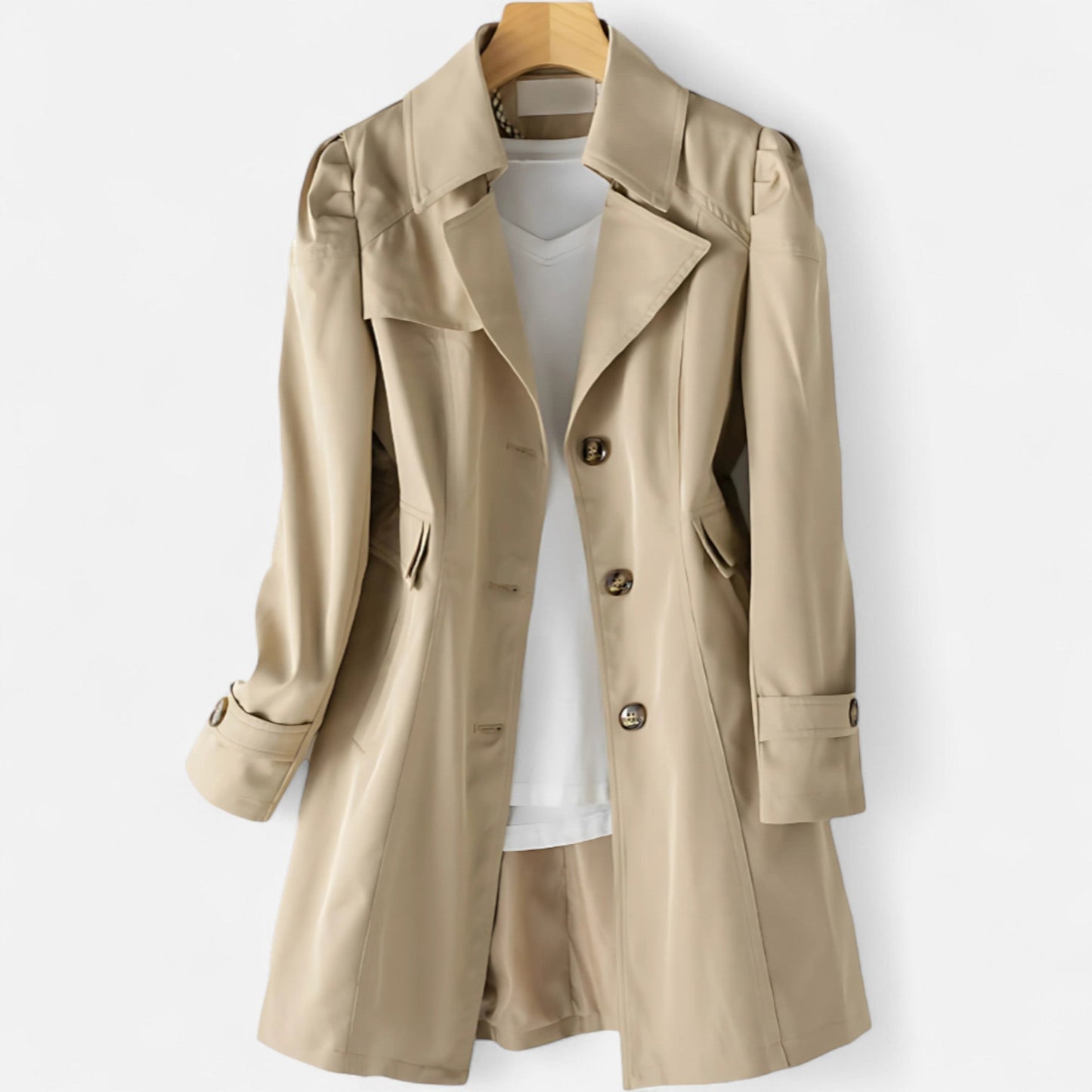 Velmonti Mode | Women’s Classic Belted Mid-Length Trench Coat
