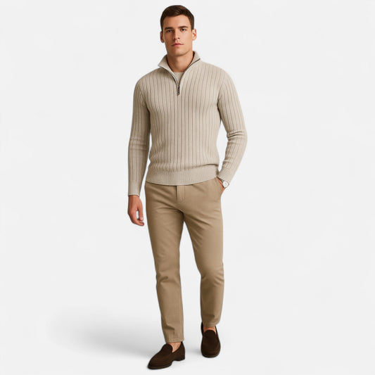 Velmonti Mode | Men’s Cambridge High-Collar Knit Sweater