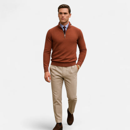 Velmonti Mode | Men’s Wool Blend Half-Zip Jumper
