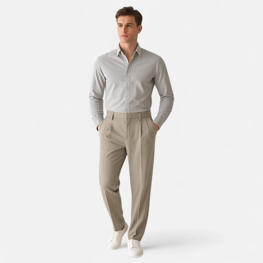 Velmonti Mode | Men’s Draped Tapered Formal Trousers
