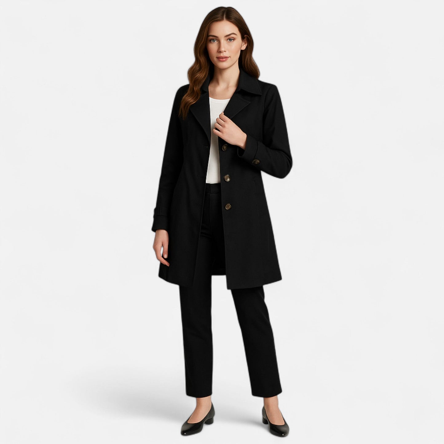Velmonti Mode | Women’s Classic Belted Mid-Length Trench Coat