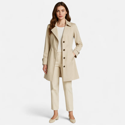 Velmonti Mode | Women’s Classic Belted Mid-Length Trench Coat