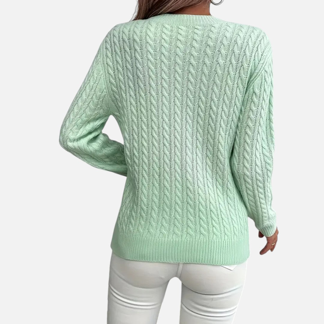 Velmonti Mode | Women’s Casual Loose Fit Round Neck Sweater