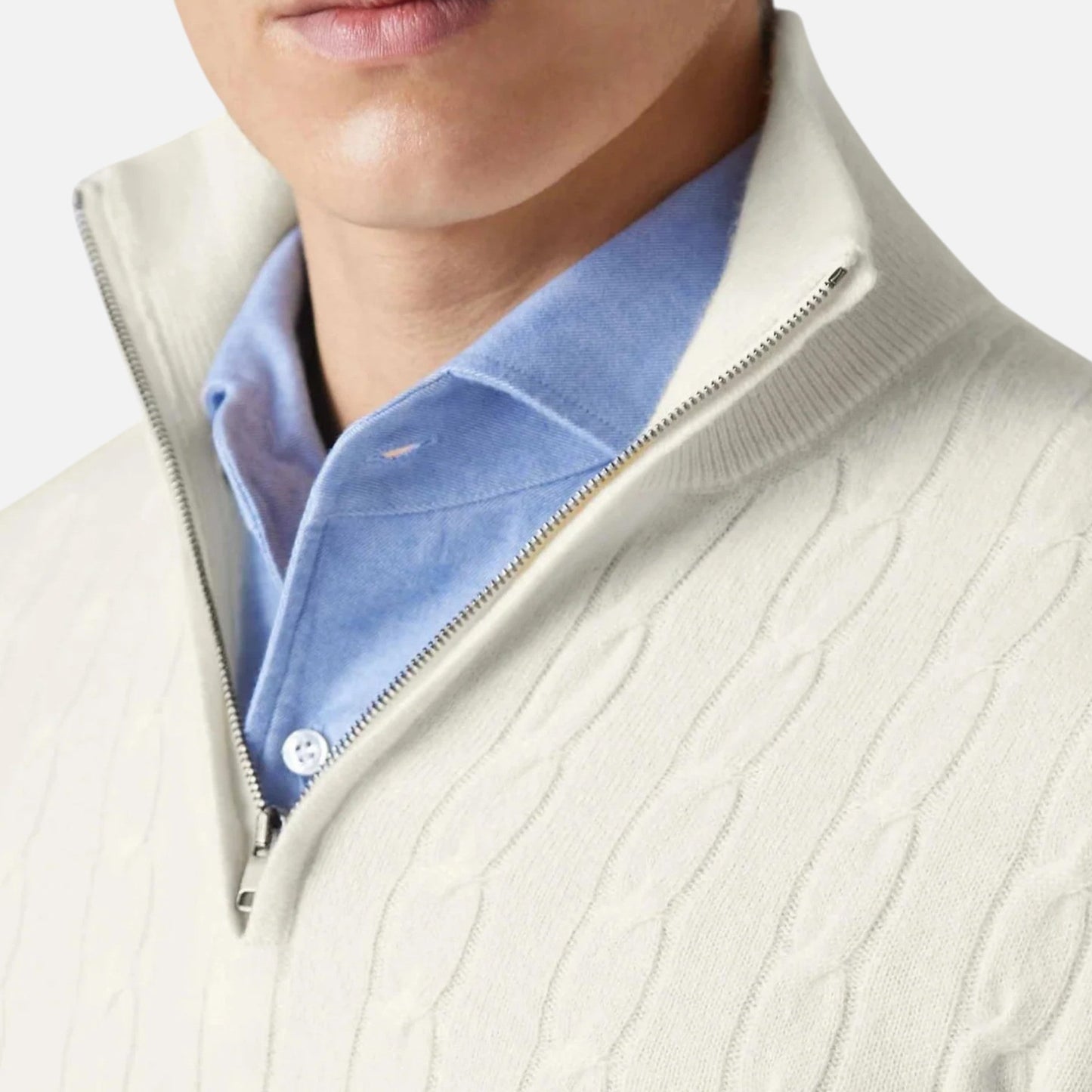 Velmonti Mode | Men’s Heritage Zip-Knit Wool Pullover