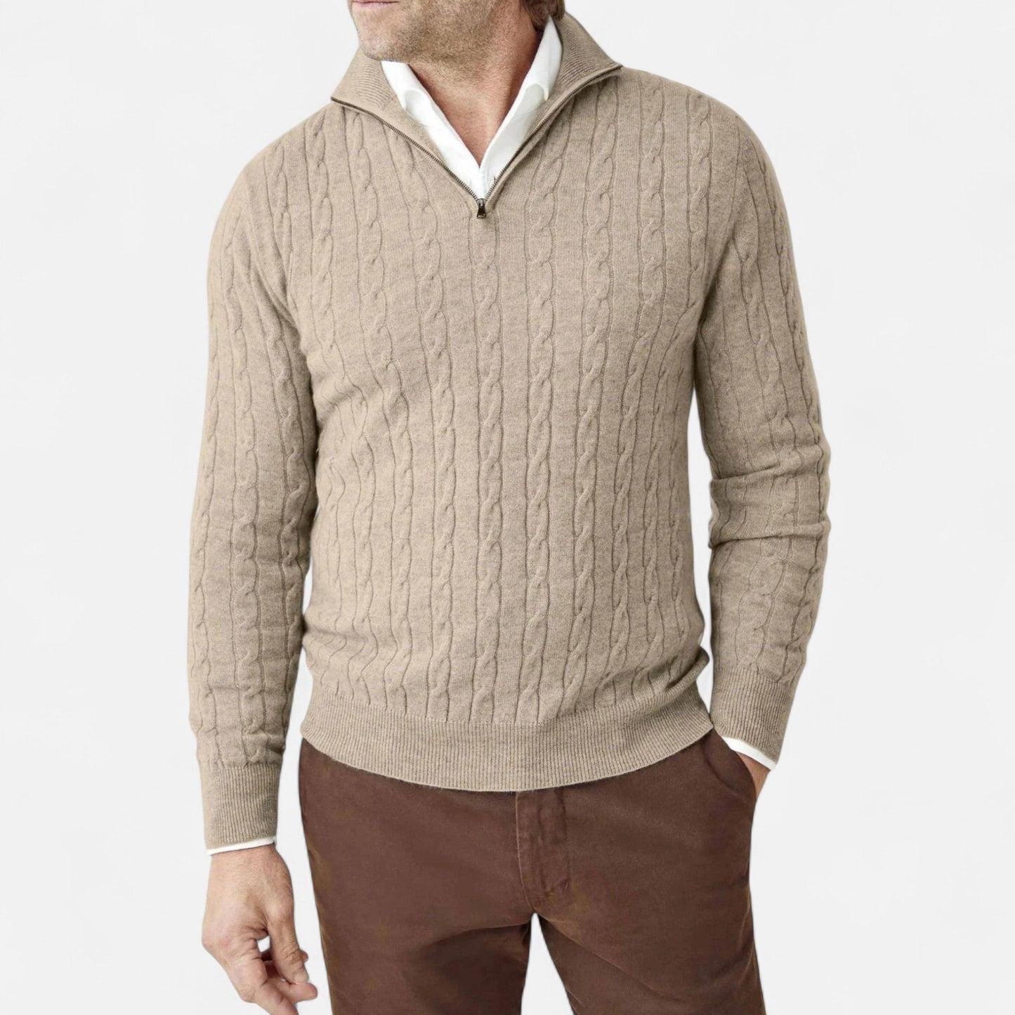 Velmonti Mode | Men’s Heritage Zip-Knit Wool Pullover