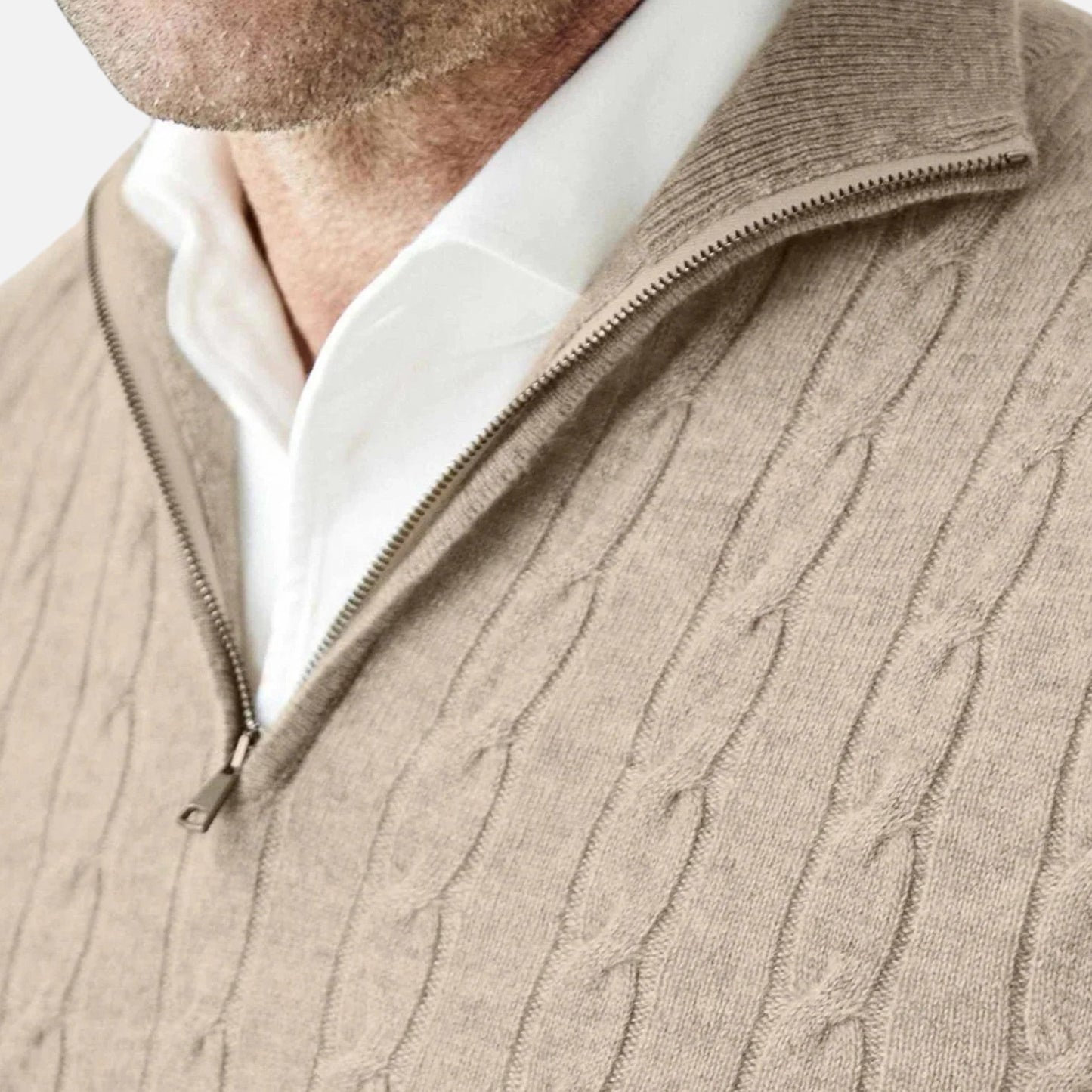 Velmonti Mode | Men’s Heritage Zip-Knit Wool Pullover