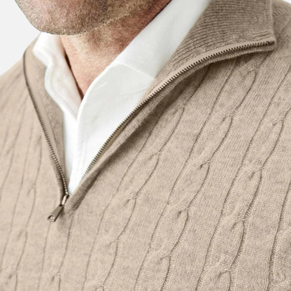 Velmonti Mode | Men’s Heritage Zip-Knit Wool Pullover
