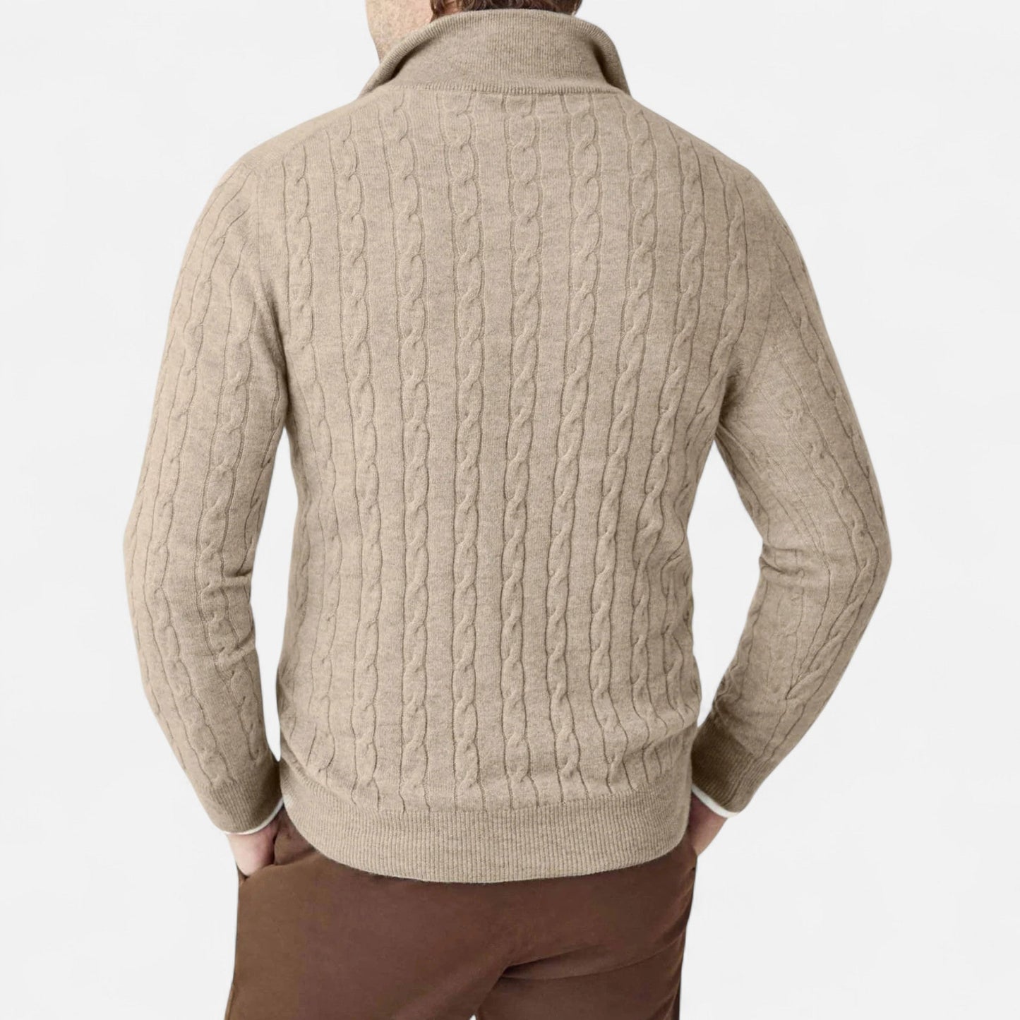 Velmonti Mode | Men’s Heritage Zip-Knit Wool Pullover