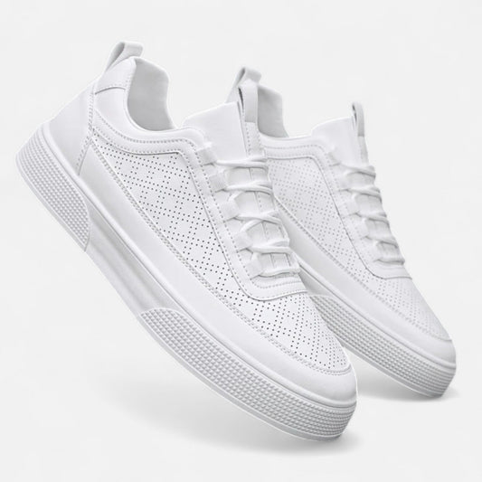 Velmonti Mode | Men’s Perforated Leather Casual Sneakers