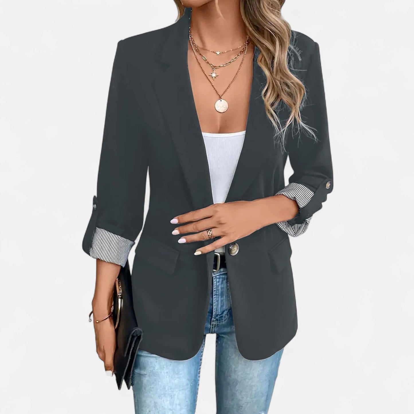 Velmonti Mode | Women’s Relaxed Fit Buttoned Office Blazer