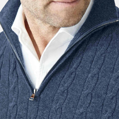 Velmonti Mode | Men’s Heritage Zip-Knit Wool Pullover