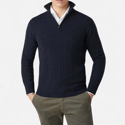 Velmonti Mode | Men’s Heritage Zip-Knit Wool Pullover