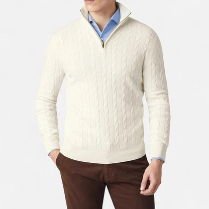 Velmonti Mode | Men’s Heritage Zip-Knit Wool Pullover