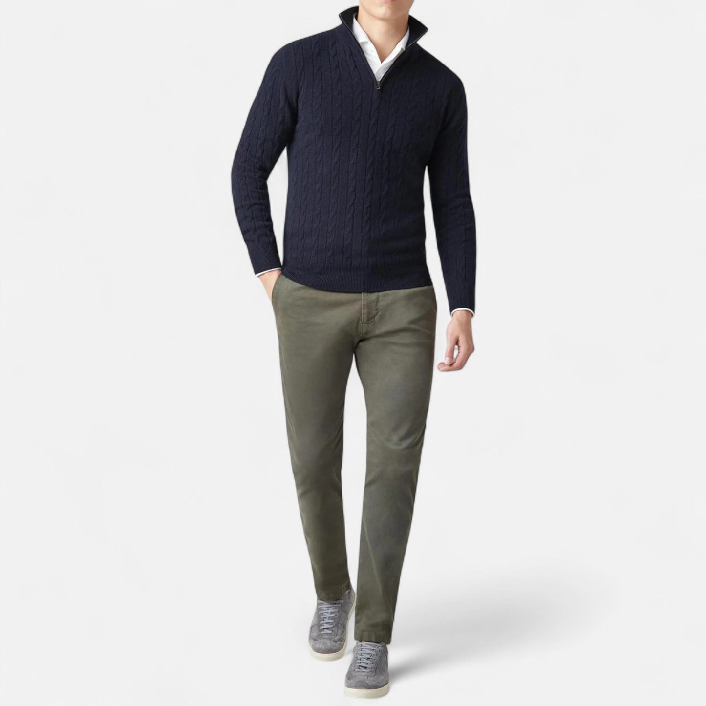 Velmonti Mode | Men’s Heritage Zip-Knit Wool Pullover