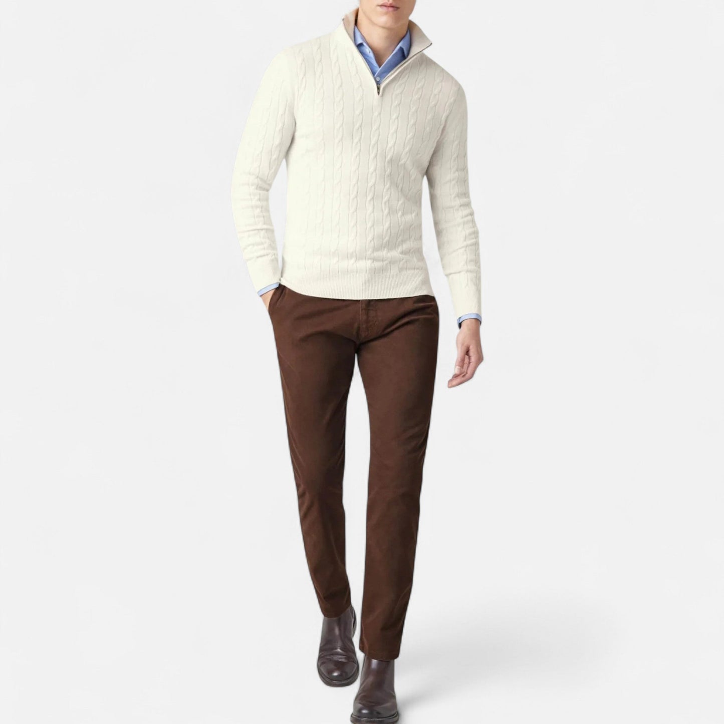 Velmonti Mode | Men’s Heritage Zip-Knit Wool Pullover